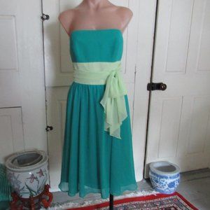 Alfred Angelo chiffon strapless dress Size12 jade pistachio NEW